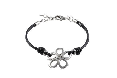 FOSSIL Lederarmband schwarz mit Charm 16 cm + 3,5 cm Verlängerung JF84998040