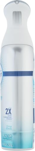 FEBREZE AIR MIST AIR FRESHENER SPRAY, ODOR-FIGHTING ROOM SPRAY, AIR FRESHENERS FOR HOME AND BATHROOM AND KITCHEN, AEROSOL CAN, HEAVY DUTY CRISP CLEAN SCENT, 8.8OZ, 1 COUNT