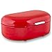 Bread Box Red, Carbon Steel, Large Capacity - Metal Food Storage Containers and Bread Boxes for Kitchen Counters, Pantries - Retro Countertop Bin Breadbox for loaves | 15.7 x 10.8 x 7 inches