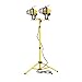 Halogen TWIN Work Light Telescoping Tripod Stand Base Shop Garage Spot Dual Head