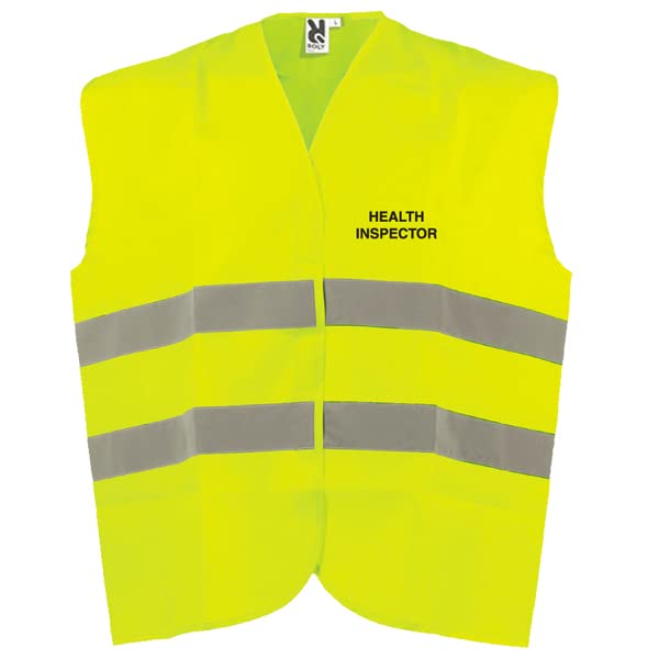 V Safety Health Inspector Hi Vis Vest - XL/2XL - Yellow Safety Vest