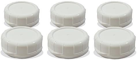 Replacement Glass Milk Bottle Lids 48 mm Caps for Libbey and Stan-Pac (6 Pack White) by Kitchens by Color