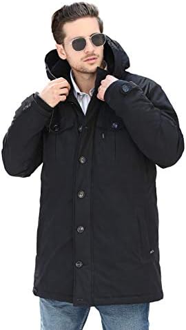 YsCube Men's Warm Fleece Lining Water Resistant Jacket with Hood