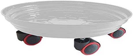 Sheet Metal Round Plant Dolly with Wheels Plant Caddy for Balcony Garden/ Office/Home Gardening/Nursery (T36, white)