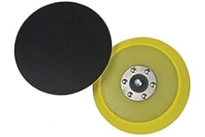 Lake Country Dual-Action 5” Backing Plate - Flexible Polishing Pad Plate w/Smooth Finish - Hook and Loop Pad Fastener - Black & Yellow Polisher Backing Plate with Inner Steel Construction