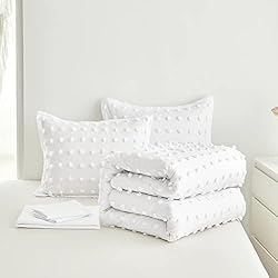Tufted Dots Bed in a Bag White 7 Pieces Queen