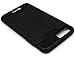 iPhone 7 Plus Case, Bastex Hybrid Slim Fit Black Rubber Silicone Cover Hard Plastic Black Brushed Metal Design Kickstand Case with Hidden Credit Card Slot for Apple iPhone 7 Plus