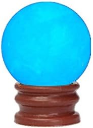 35MM Blue Luminous Quartz Sphere Crystal Ball Glow In The Dark Stone With Base