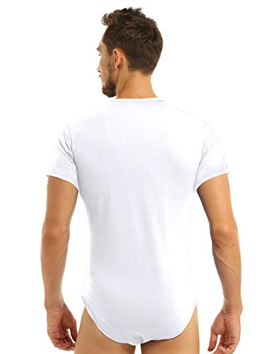 TiaoBug-Body-Uomo-in-Cotone-Tuta-Sportiva-Fitness-Body-da-Ginnastica-Artistica-Leotard-Jumsuit-T-Shirt-Manica-Corta-Sport-Triathlon-Palestra-Lingerie-Sexy-Completa-Intera