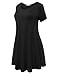 BELAROI Womens Summer Casual T Shirt Dresses Short Sleeve Swing Tunic Dress(3X, Black)