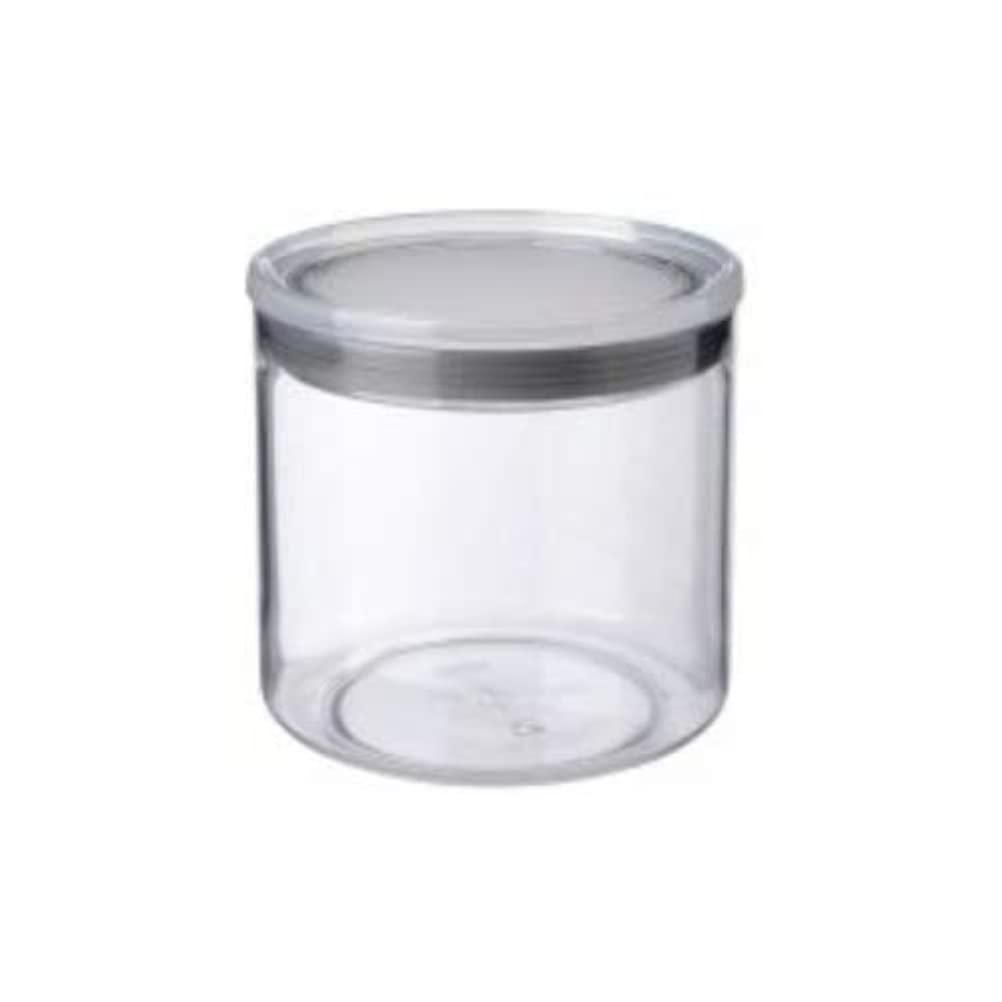TATAY Kitchen Storage Container 1 L | Clear Kitchen Canister | Silicone Seal Lid | Stackable | BPA-Free Plastic | Dishwasher Safe | 12.5 x 12.5 x 12.5 cm, Grey
