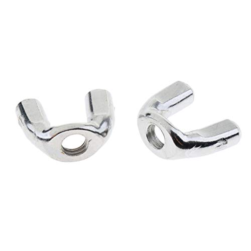 B Blesiya 2x Durable Drum Set Cymbal Stand Wing Nut Hardware for Drum Kit Repairment - Silver, 8mm - Thumbnail 2