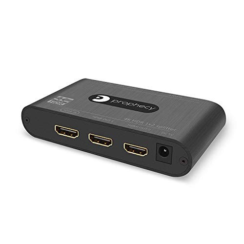 gofanco Prophecy HDMI Splitter 4K 60Hz 1x2 2-Port - 4K @60Hz 4:4:4, HDR, 3D, HDMI 2.0a, HDCP 2.2, EDID, 18Gbps, Auto Scaling, Firmware Upgradeable