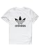 adidas Originals Tops Big Boys' Kids Trefoil Tee, White/Black, Large