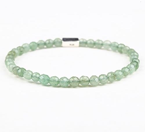 Mini Semi-Previuse Stone Strectch bracelet.Fashion Jewelry .Unisex-Women-Light green Jade
