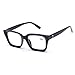 ZUVGEES Retro Style Square Reading Glass Big Eyeglass Frames Large lens 50mm (Black, 3.00)
