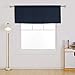 Deconovo Navy Blue Curtains Window Valance Curtain - Perfect Addition to Any Room in Your Home, Energy Efficient and Stylish Embossed Design, 42x18 in Size