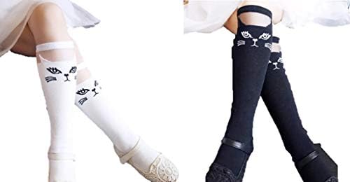 かわいい猫ちゃんキッズソックス 靴下 黒 白 シースルー 子ども服 ガールズ ニーハイソックス 女の子 式服 キャット インポート 現品 ハイソックス フォーマル