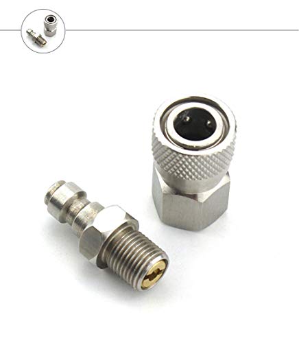 Outdoor Guy Paintball Quick Disconnect Male & Female Set New Q/D (Stainless-Steel, with One Way Fill Nipple)