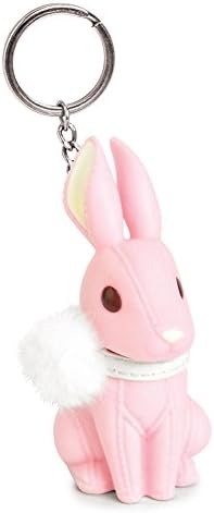 Small Rabbit Keychain Mini Animal House Car Key Ring Pendant Strap Connector Cord Keychain for Women Girls(Pink)