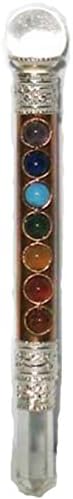 Beautiful Quartz Crystal Healing Wand Magic Wand With Copper Chakra Stones, 7 Inches