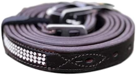 EQUI CRAFT LTD CRYSTAL BLING STIRRUP LEATHERS 48-60" (56", BROWN)