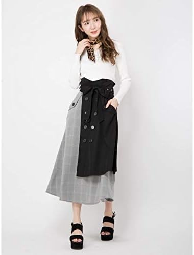 Amazon セシルマクビー Cecil Mcbee 配色チェックスカート ブラック M スカート 通販