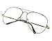 Aviator Sunglasses for Men Women Glasses Pilot Eyeglasses Costume 80s Gold Clear