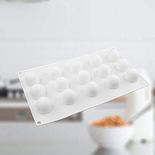 EORTA 15 Cubes Silicone Cake Mold 3D Mini Ball Molds Baking Tray Mould Tool for Mousse Dessert Chocolate Truffle Pudding Ice, Random Color