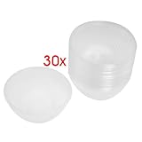uxcell Plastic Disposable Rice Bowl 4.1 Inch Diameter 30 Pcs Clear