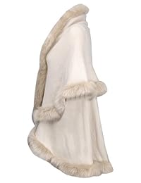 ZLYC mujer punto fino parte delantera abierta sintética adornos de piel capas Poncho capa Cárdigan Jersey