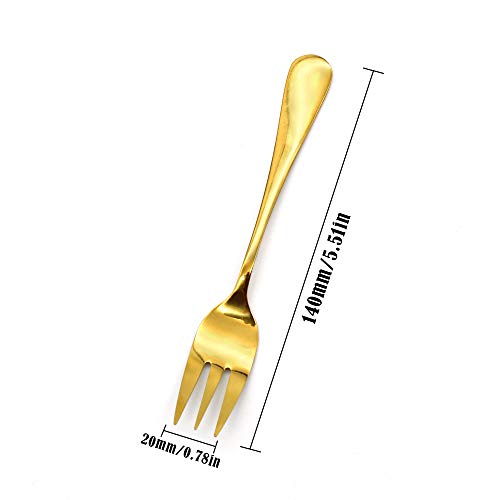 Dylan-EU Tafelvorken roestvrij staal dessertvorken 8 stuks gouden kleine taartvorken party tafeldecoratie vorken worden… - Image 8