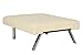 DHP Emily Accent Chair with Split-Back and Chrome Legs, Vanilla Faux Leather