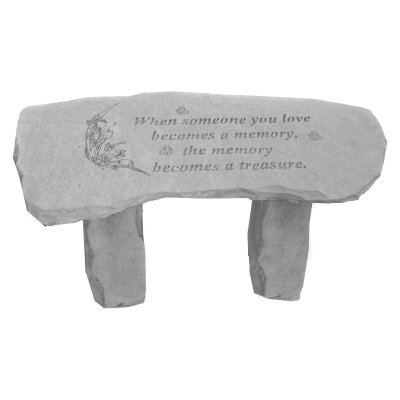 Kay Berry 'When Someone You Love Becomes a Memory' Memorial Garden Bench - Weatherproof Stone, Lifetime Guarantee, Made in USA