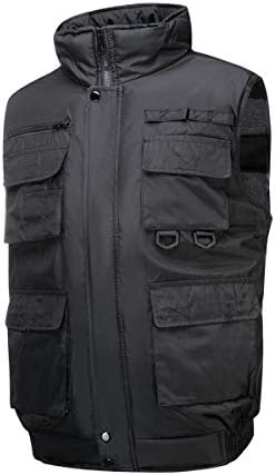 Hokivin Mens Lightweight Zipper up Oversize Vest Coat Jacket with Pockets