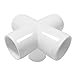 SELLERS360 5way 3/4 inch PVC Fittings Corner Cross Elbow 45 90 Degree for Greenhouse Shed Pipe, Tent Connection Tee, Furniture Build Grade SCH40 [Pack of 10]