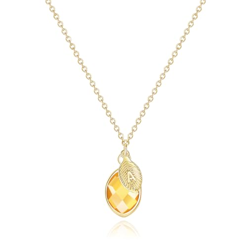 14K Gold Filled A Initial Necklace with November