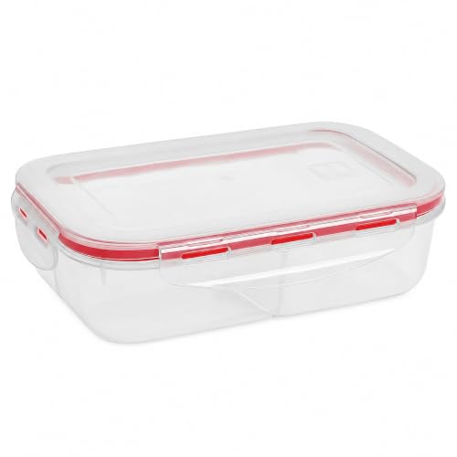 Potes Marmita Hermetica Com Divisorias Fitness 1l Com Travas Freezer Microondas Plastico Resistente Marmitas