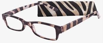 Wink Fancy Zebra Stripe Reading Glass Suede with Case, +1.25, 1 Count