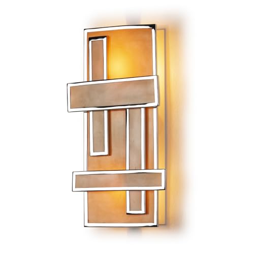 APLIQUE 27X11X52 ACRILICO AMBAR/METAL PLATEADO