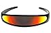 Futuristic Cyclops Shield Cosplay Mirrored Lens Visor Sunglasses (Visor Black Frame/Red Fire)