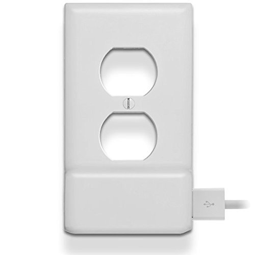 SnapPower USB Charger Outlet Wall Plate Cover - No Batteries Or Wires - Installs In Seconds - (Duplex, White) (1 Pack) Tools & Home Improvement, Electrical, Wall Plates & Accessories, Wall Plates