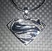 SuperMan/SuperGirl (Man Of Steel Style) 3D Stainless Steel Petite Pendant w/Leather Style Necklace