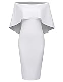 Women's Off Shoulder Party Dress Sexy Bodycon Dress Size XL White