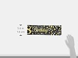 OakTree 9ft Banner Sparkling Fizz 18th Birthday Black Gold Holographic view 2