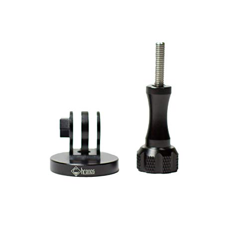 Chronos Aluminum Alloy Metal GoPro Tripod / Monopod Mount with Aluminum Thumbscrew for GoPro Session, Hero 7, 6, 5, 4, 3+, 3, 2, 1 HD, Black