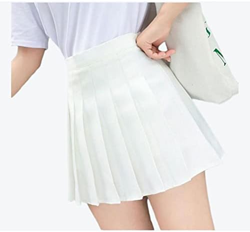 MMCYTW Women High Waist Pleated Skirts Girls Tennis School White