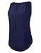 Feager Women's Chiffon Sleeveless V Neck Flowy Tee Tank Tops Blue XL