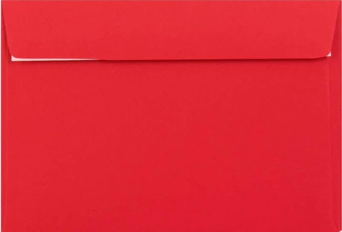 C5 Coloured Envelopes for A5 Greeting Cards Peel and Seal Wallet Envelopes Wedding Invitation Crafts Office 162x229mm- Pack of 20 envelopes (Red P&S)