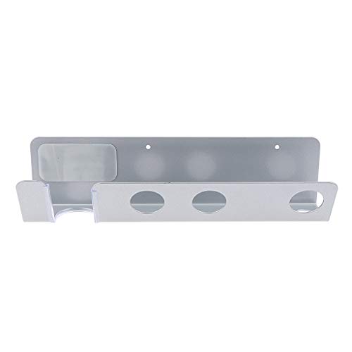 B Blesiya Wall Mount Hair Dryer Storage Rack Makeup Organizer for Dyson Supersonic Hair Dryer&Accessory - Silver